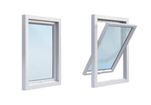 White windows in side view on white background vector illustration