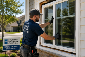 Window contractors in Murray, UT installing replacement windows