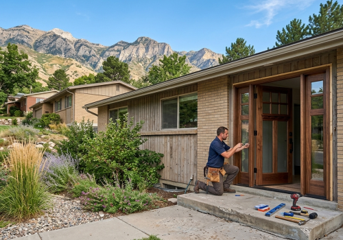 New door being installed in East Millcreek Utah home