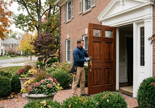 New door being installed in Holladay Utah home