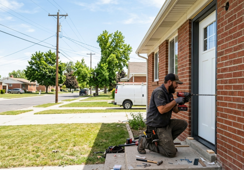 New door being installed in Kearns Utah home