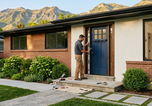 New door being installed in Millcreek Utah home