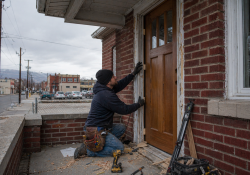 New door being installed in South Salt Lake Utah home