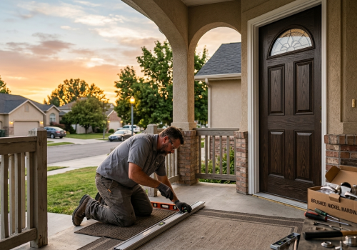 New door being installed in West Valley City Utah home