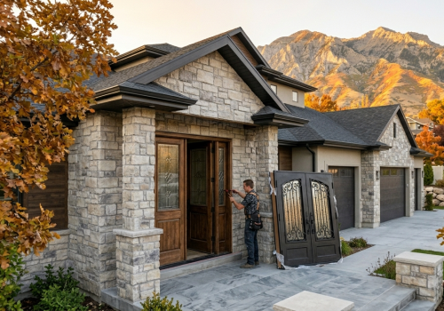 New door being installed in Cottonwood Heights Utah home