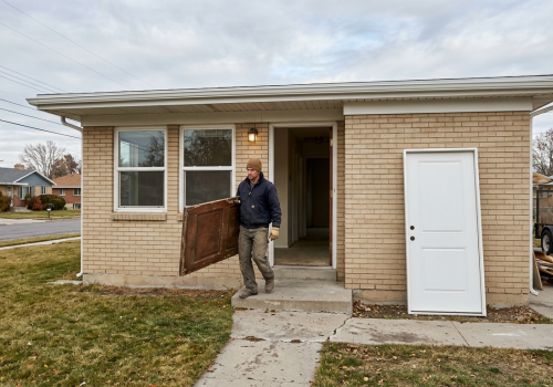 Old door being replaced in Kearns Utah