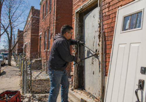 Old door being replaced in South Salt Lake Utah