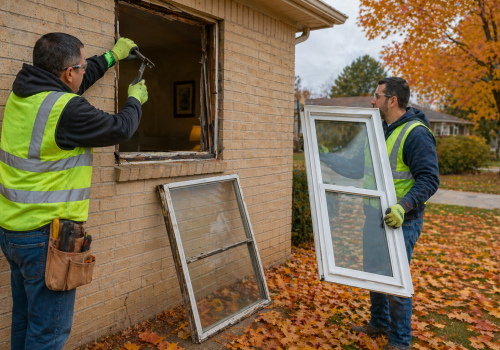 Old window being replaced in Taylorsville Utah