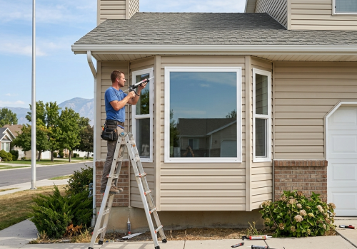 Old window being replaced in West Valley City Utah