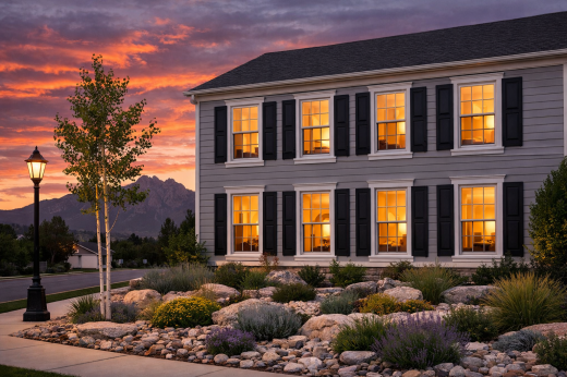 Exterior double hung window on Murray UT house